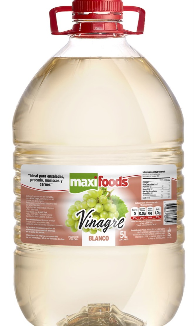 Vinagre blanco maxi foods 5lt - Abarrotes