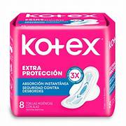 TOALLAS HIGIENICAS CON ALAS KOTEX 8U - ASEO PERSONAL